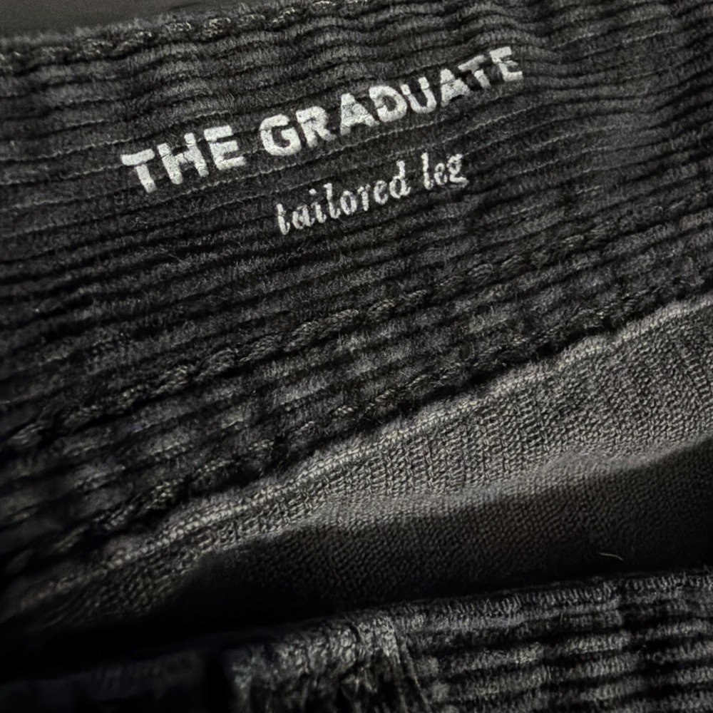 AG Adriano Goldschmied The Graduate Pants Mens 36x34 Gray Corduroy Tailored Leg - Picture 7 of 11